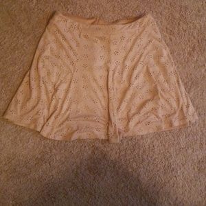 Suede cutout skirt